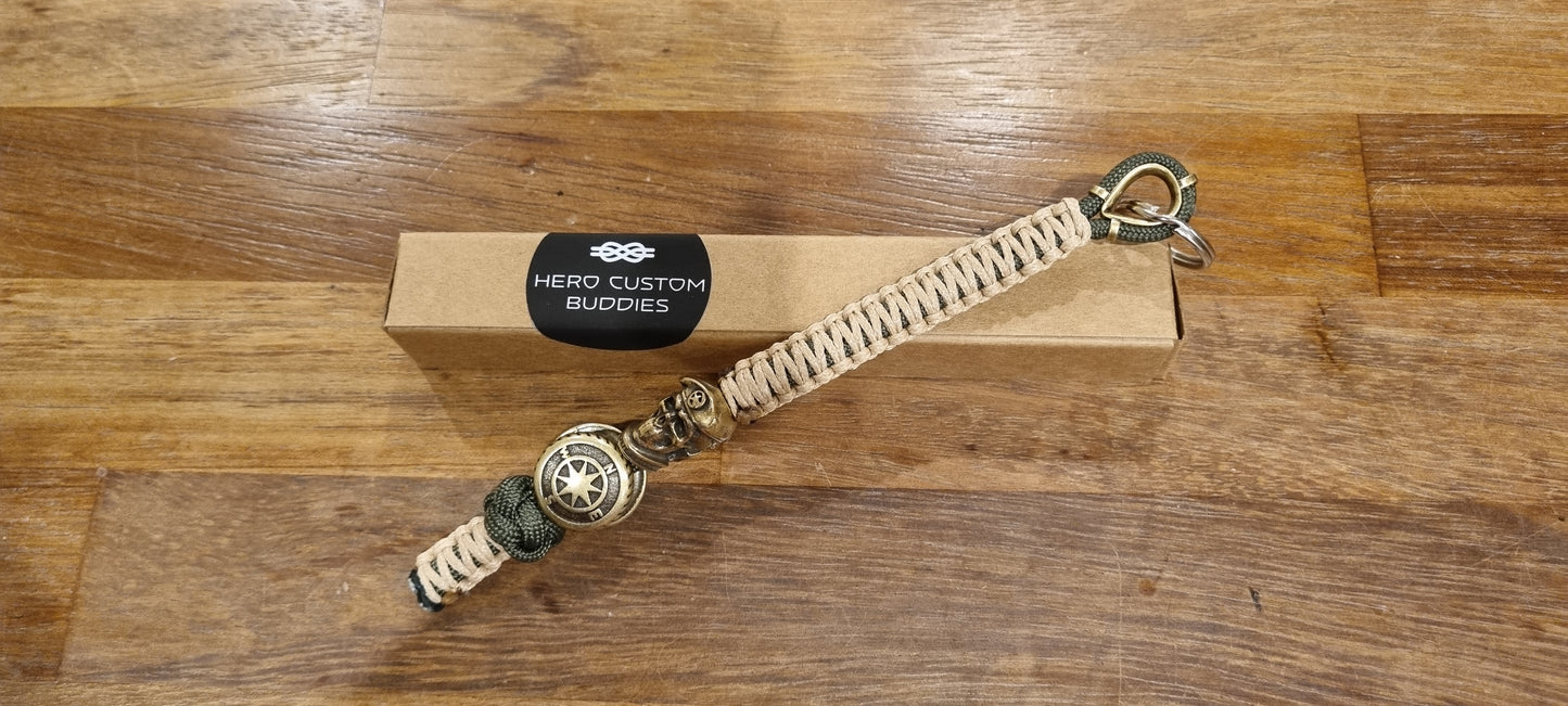 Armed Forces Skull & Compass Keychain Lanyard
