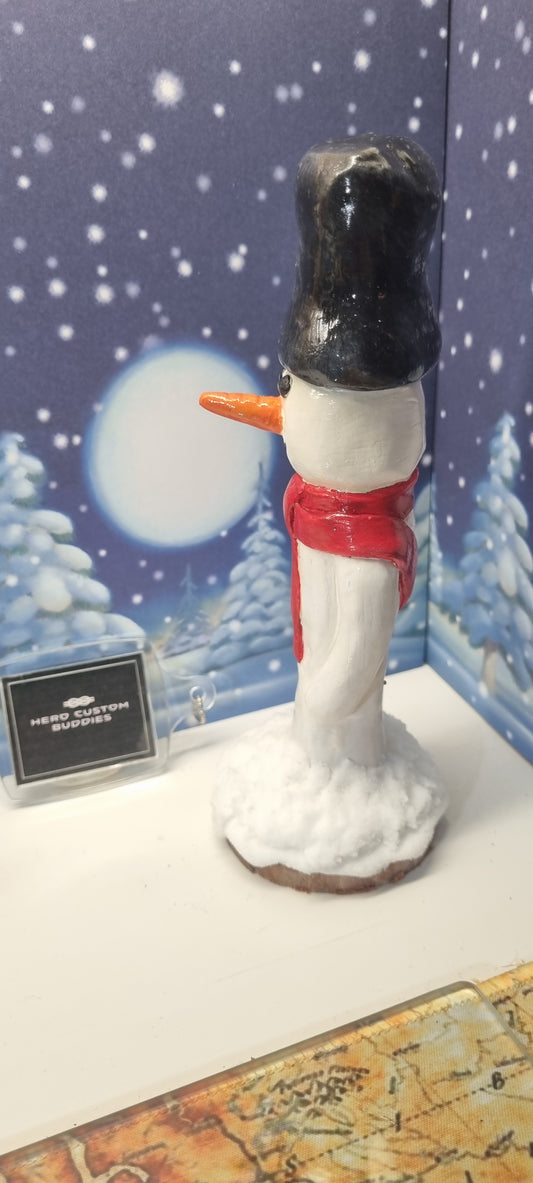 Tipsy Slim Snowman Ornament - Red Scarf