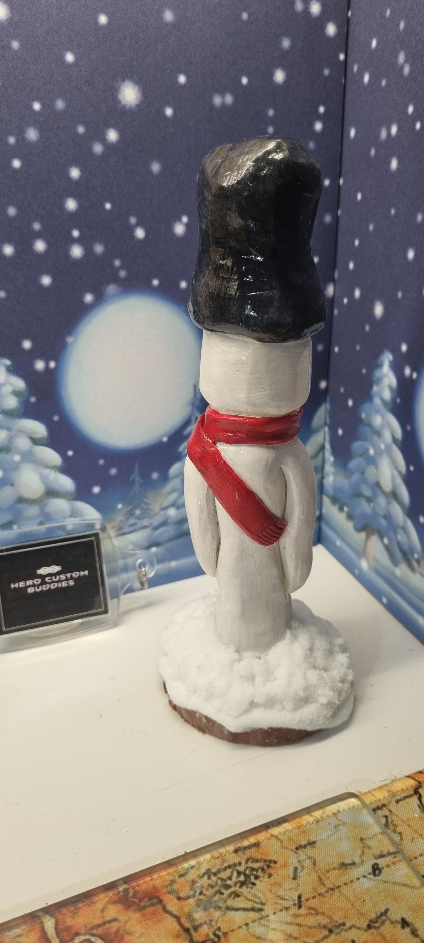 Tipsy Slim Snowman Ornament - Red Scarf