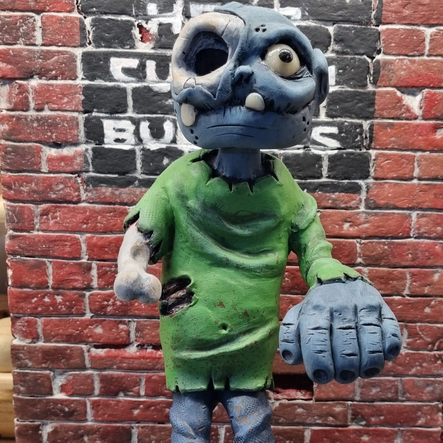 Zombie Polymer Clay Sculpture Figure