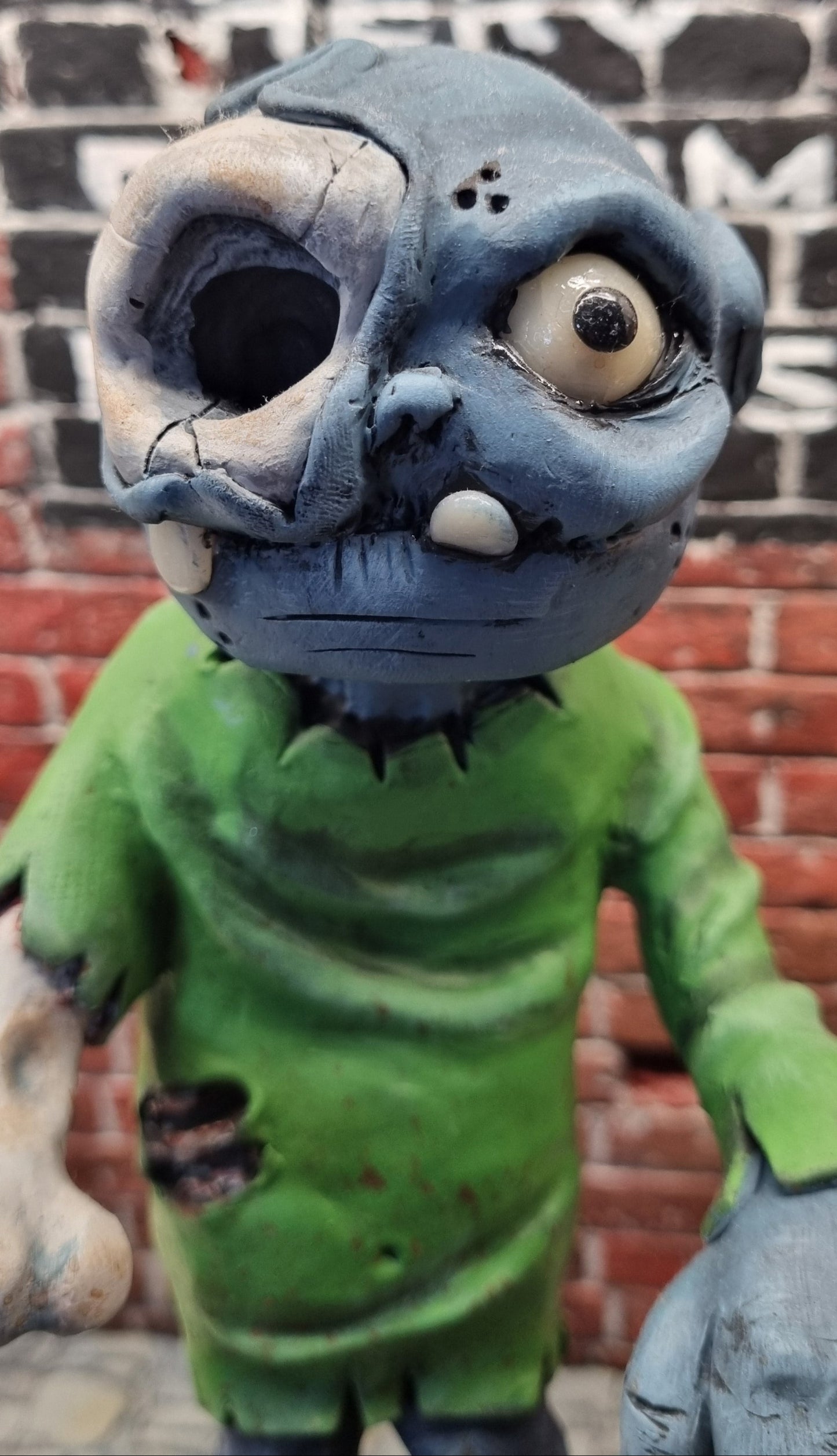 Zombie Polymer Clay Sculpture Figure