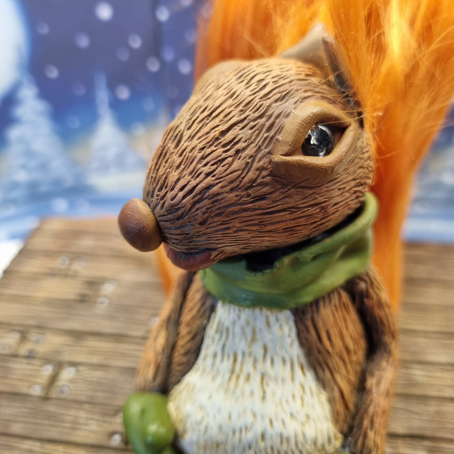 Handmade Woodland Squirrel Sculpture - Polymer Clay Figure