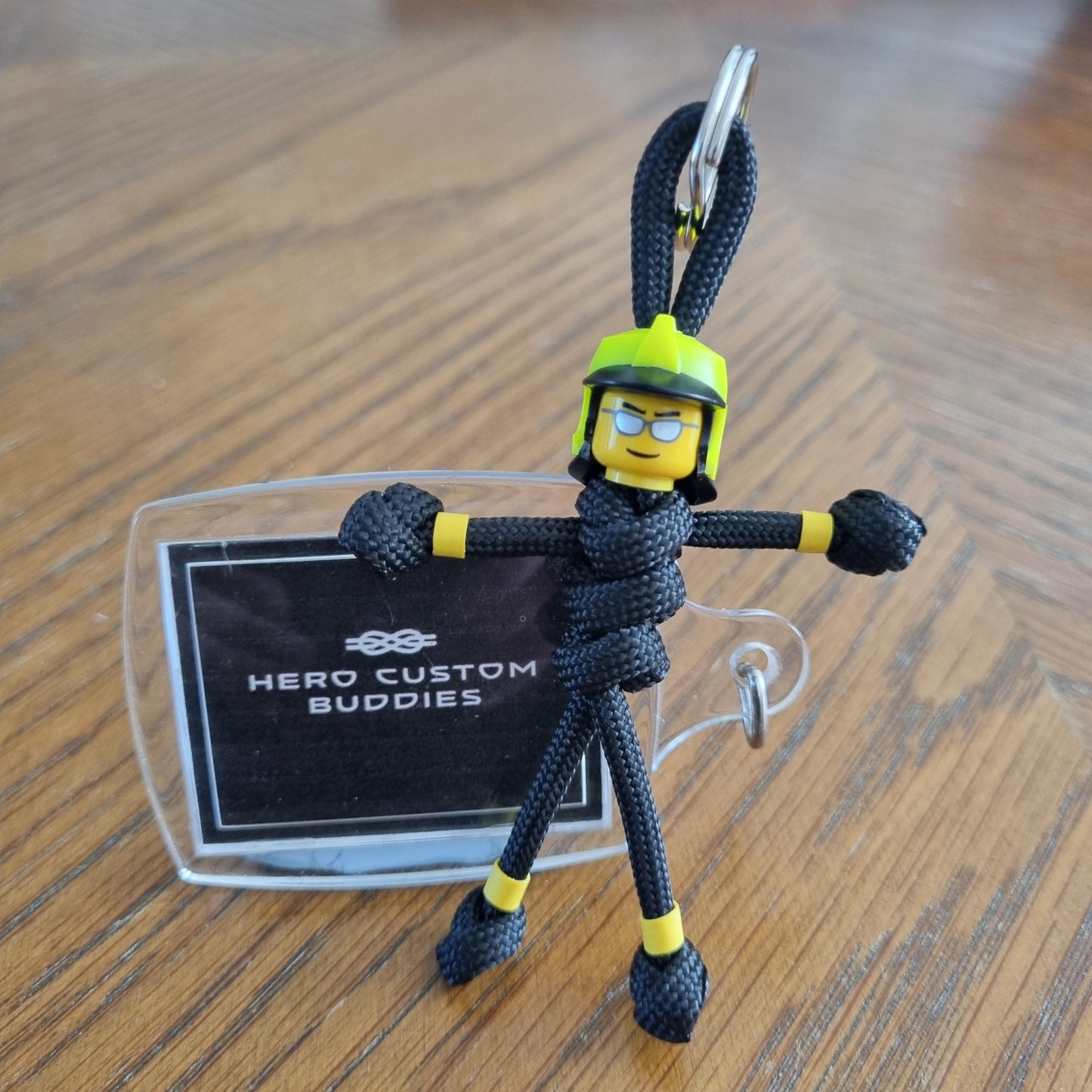 Firefighter Black uniform Paracord Buddy Keychain
