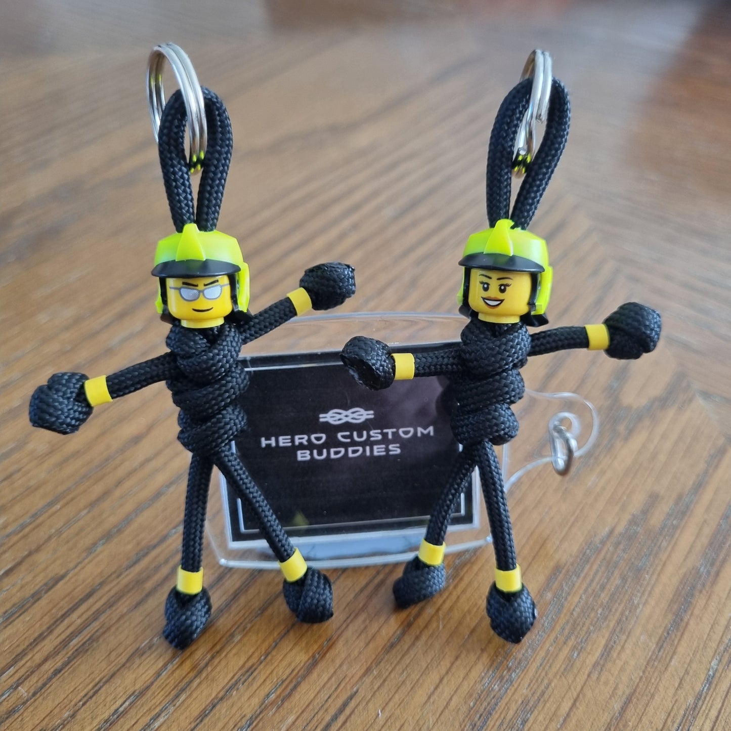 Firefighter Black uniform Paracord Buddy Keychain