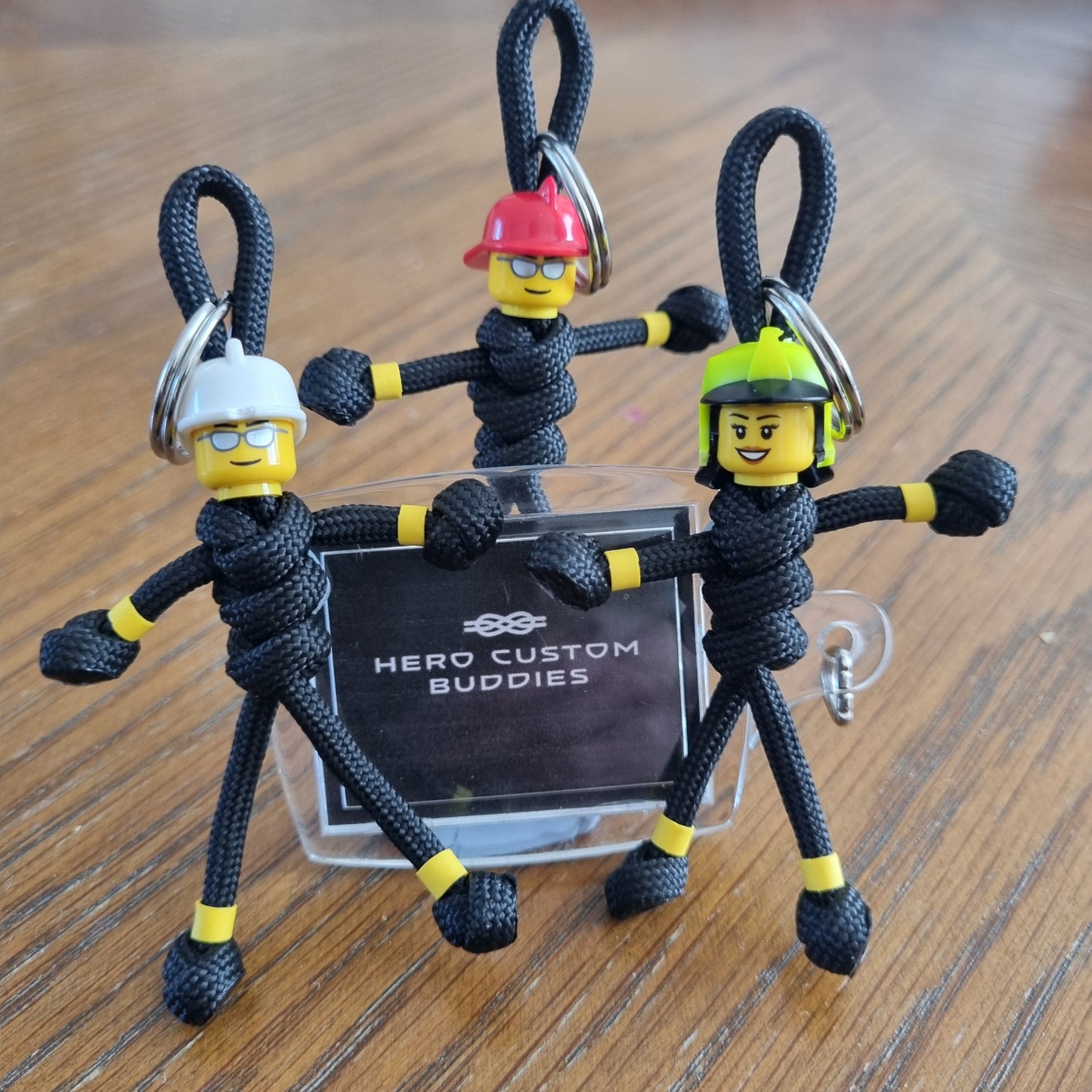Firefighter Black uniform Paracord Buddy Keychain