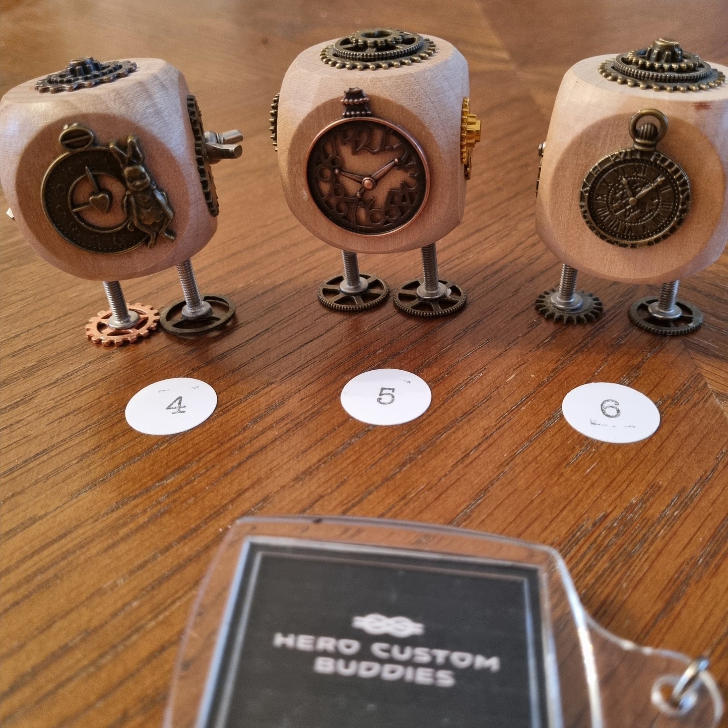 Wooden Steampunk Robot Desk Buddy Ornament