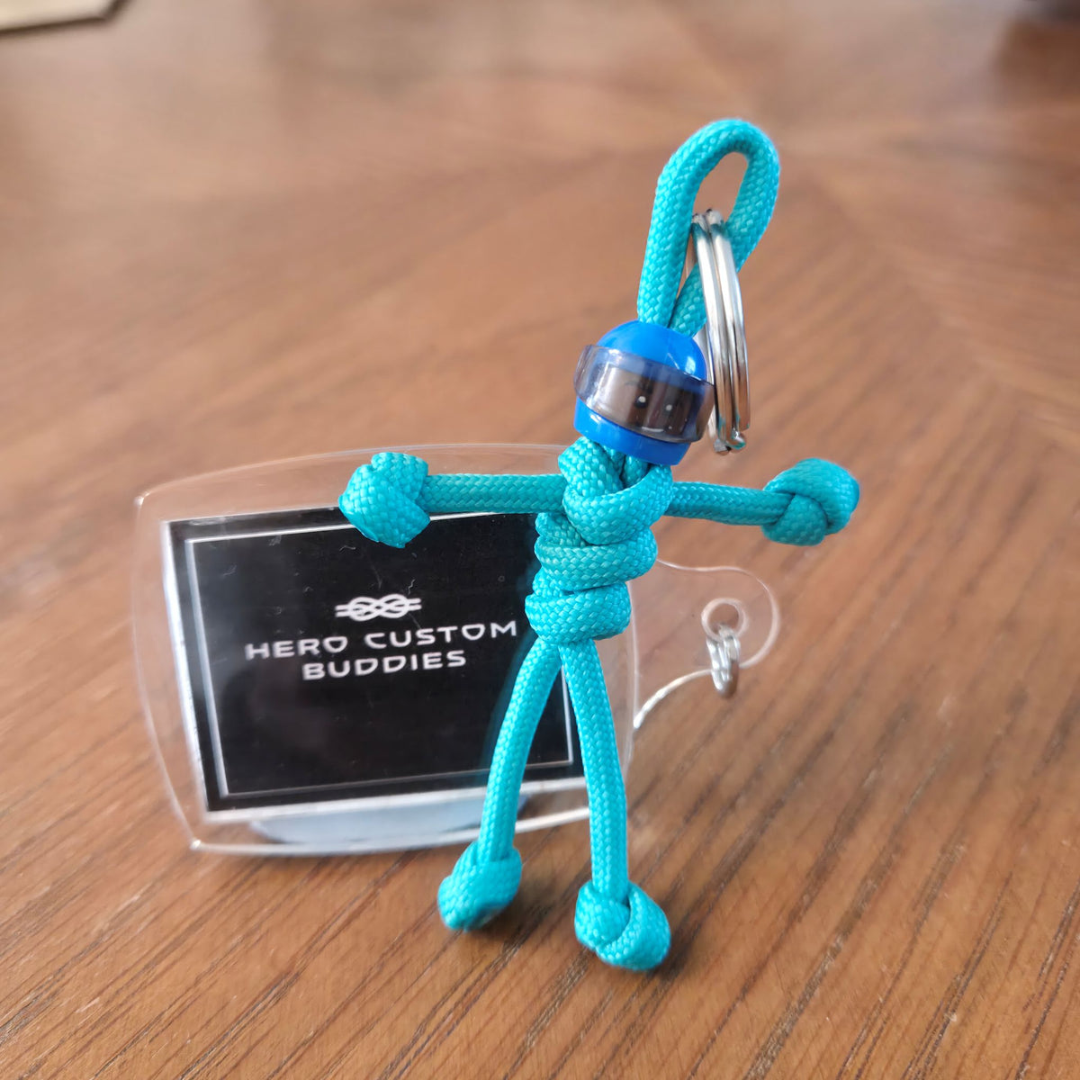 Acid Blue Biker Buddy Keychain