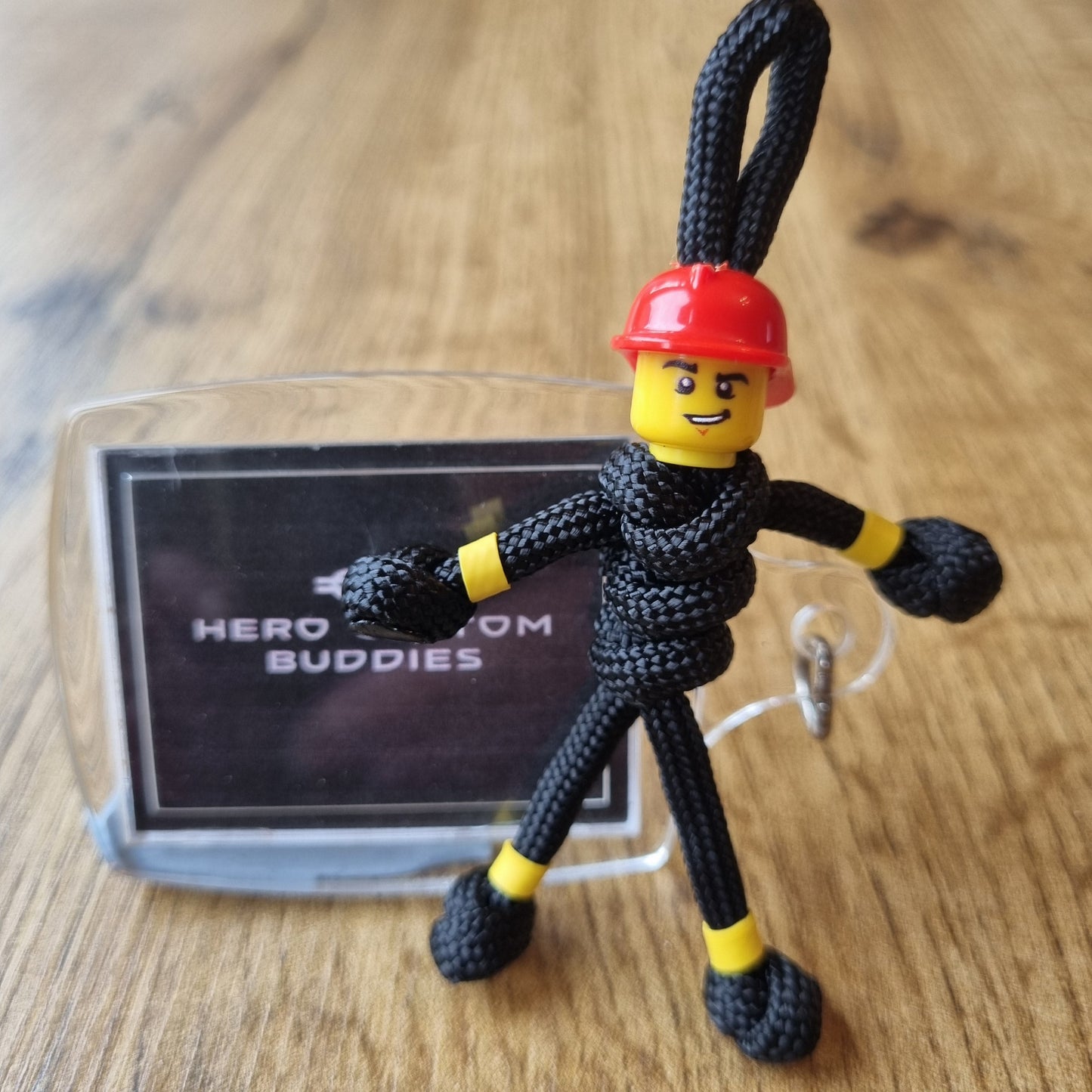 Firefighter Black uniform Paracord Buddy Keychain