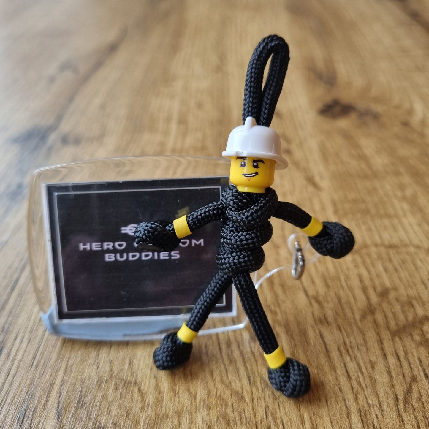Firefighter Black uniform Paracord Buddy Keychain