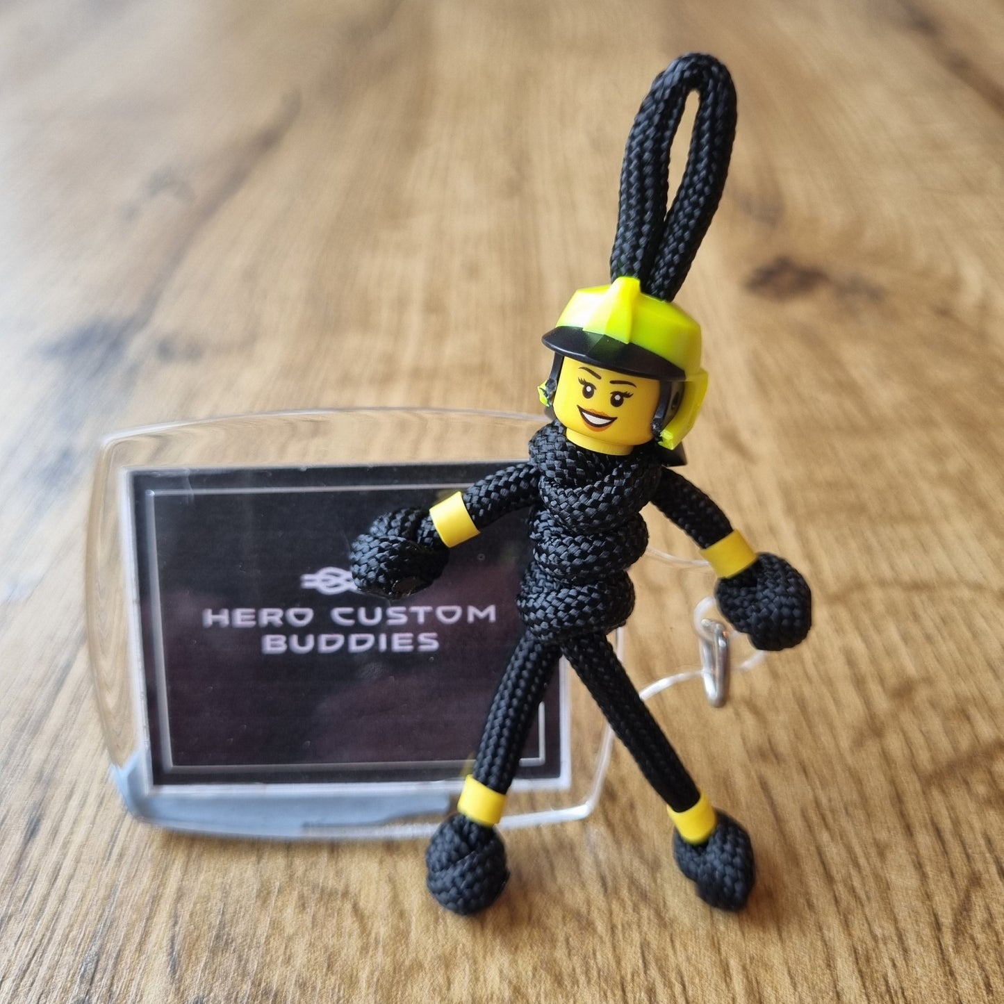 Firefighter Black uniform Paracord Buddy Keychain