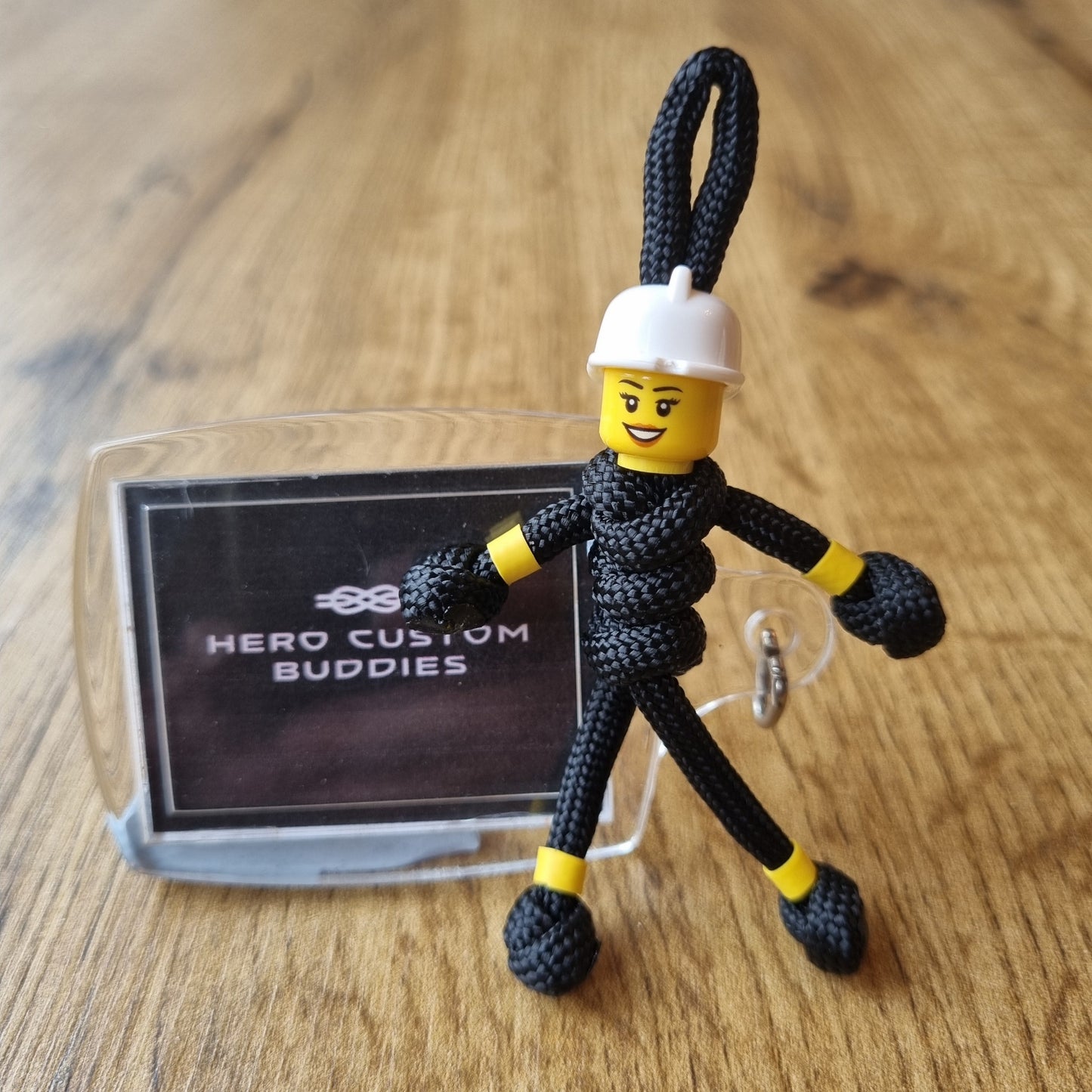 Firefighter Black uniform Paracord Buddy Keychain