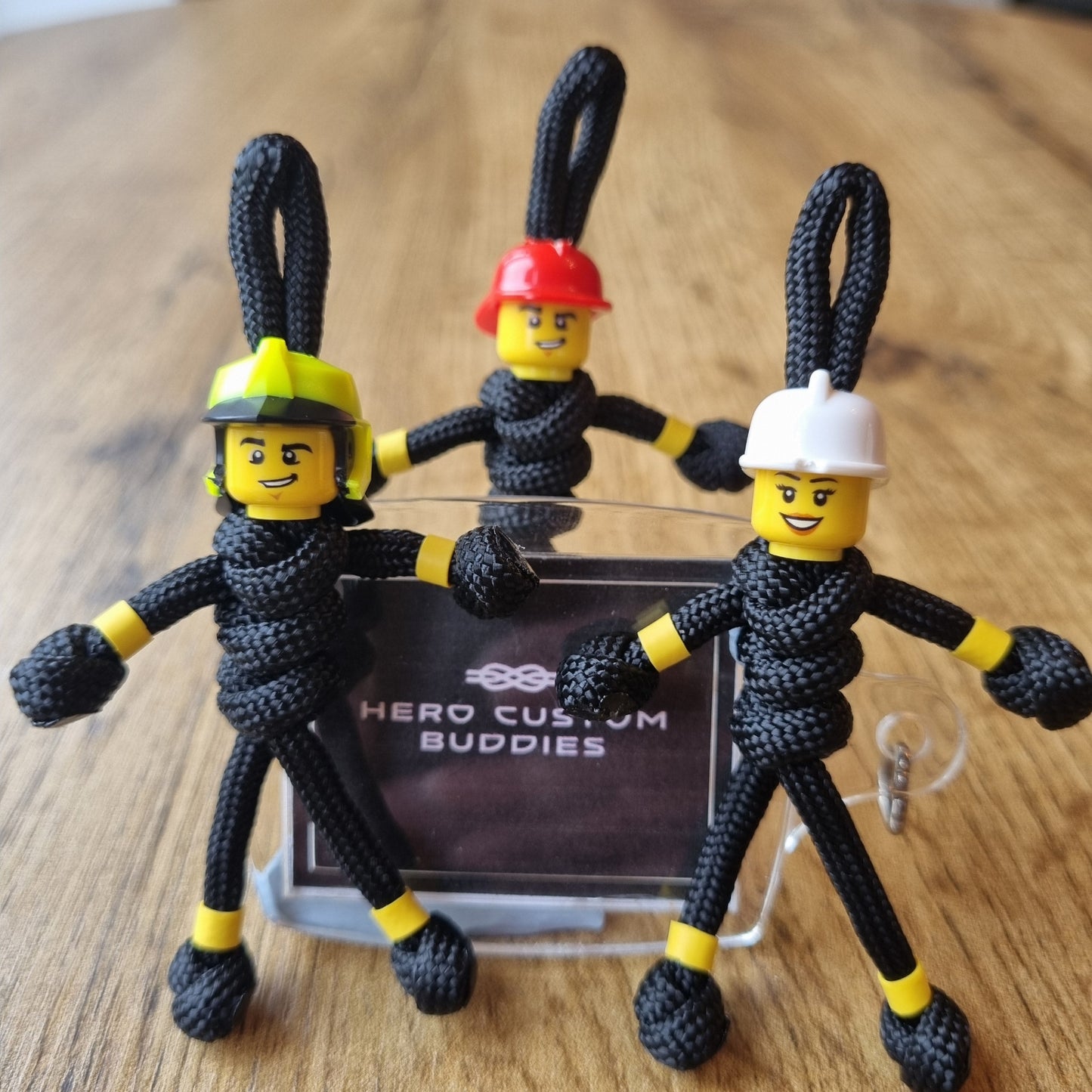 Firefighter Black uniform Paracord Buddy Keychain