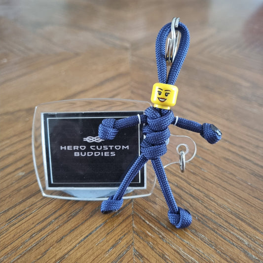 Navy Blue Uniform Healthcare Paracord Buddy Keychain