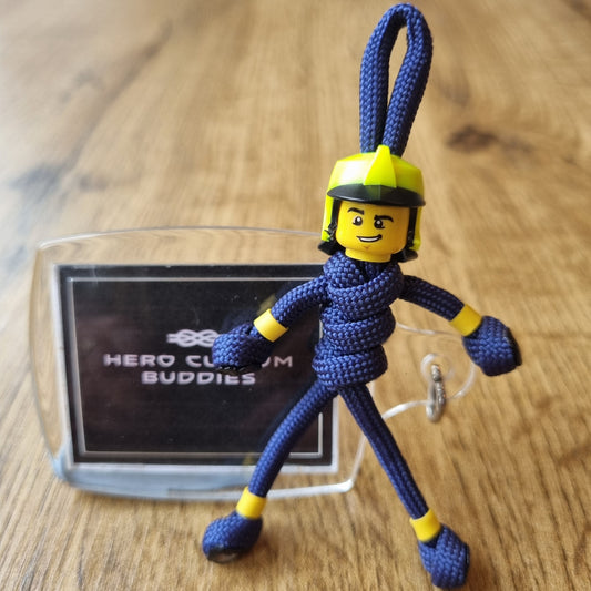 Firefighter Dark Blue Paracord Buddy Keychain