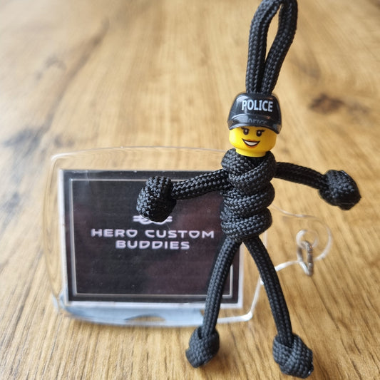 Policeman Policewoman Police Cap Paracord Buddy Keychain