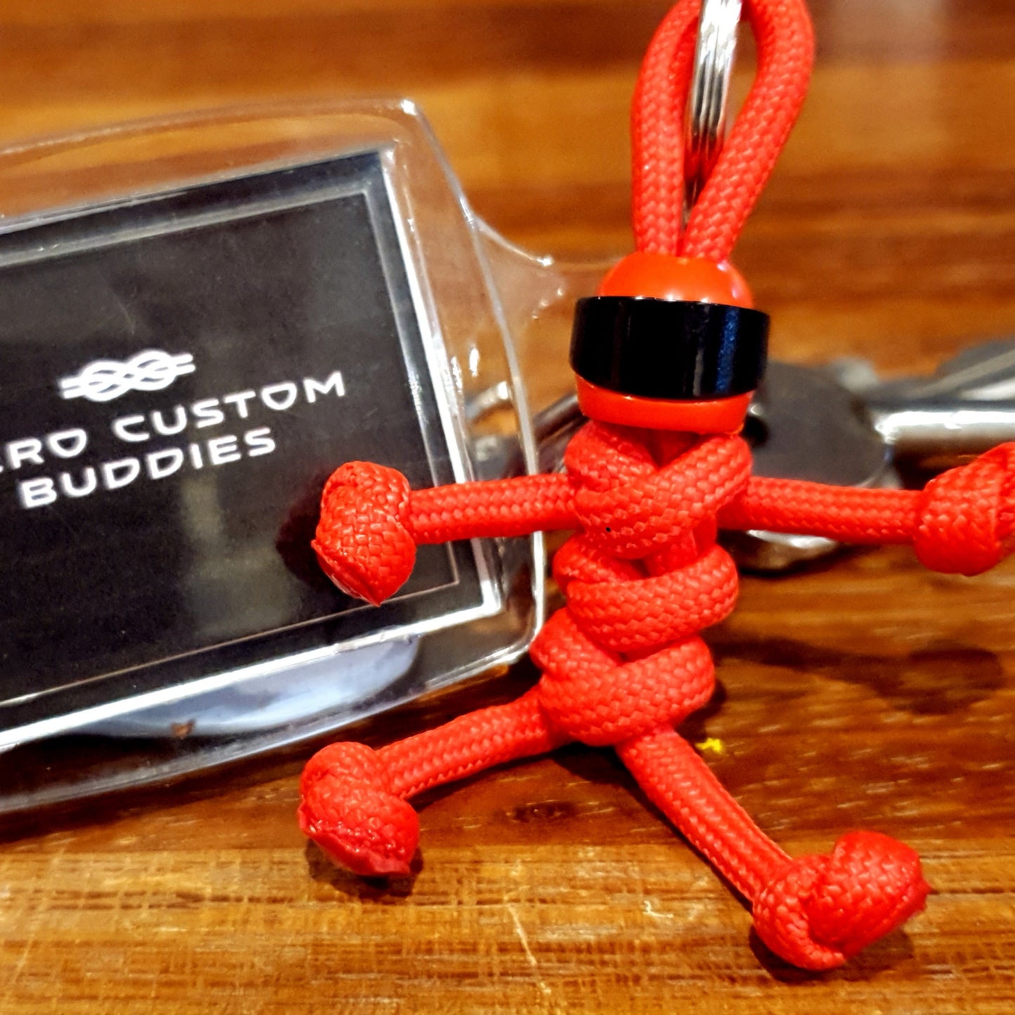 Red Biker Buddy Paracord Keychain