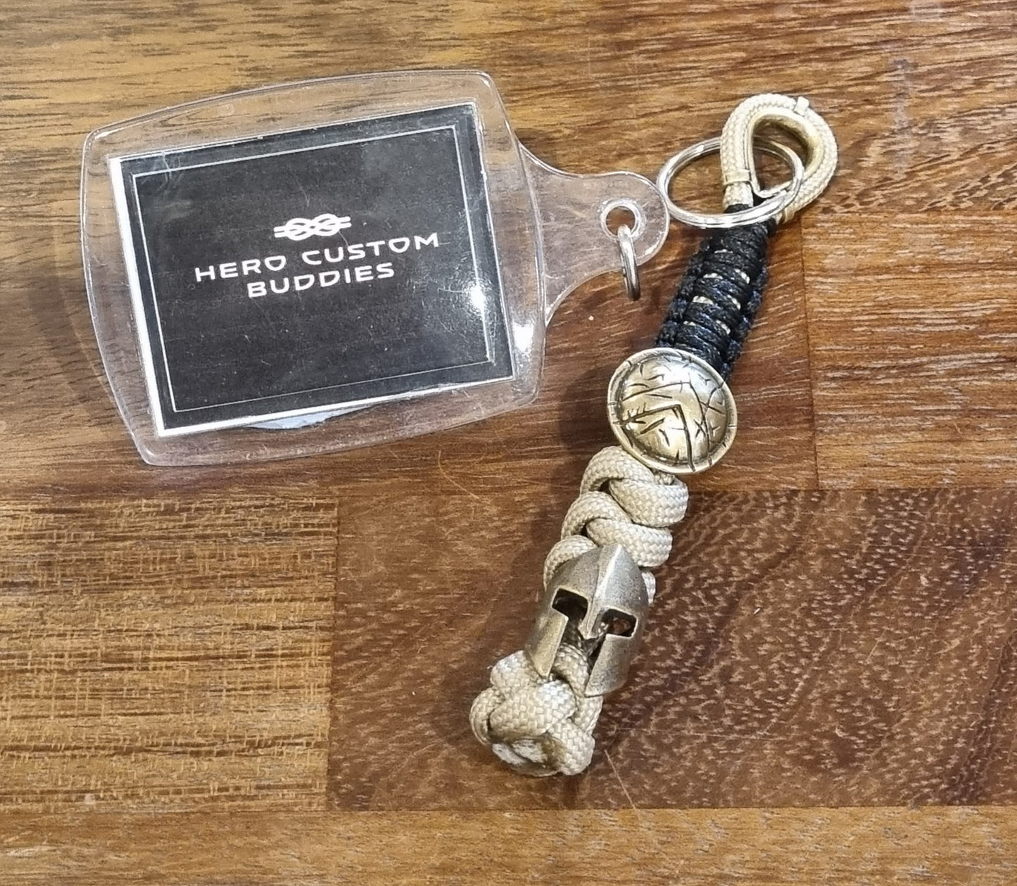 Spartan Warrior Helmet & Shield Keychain