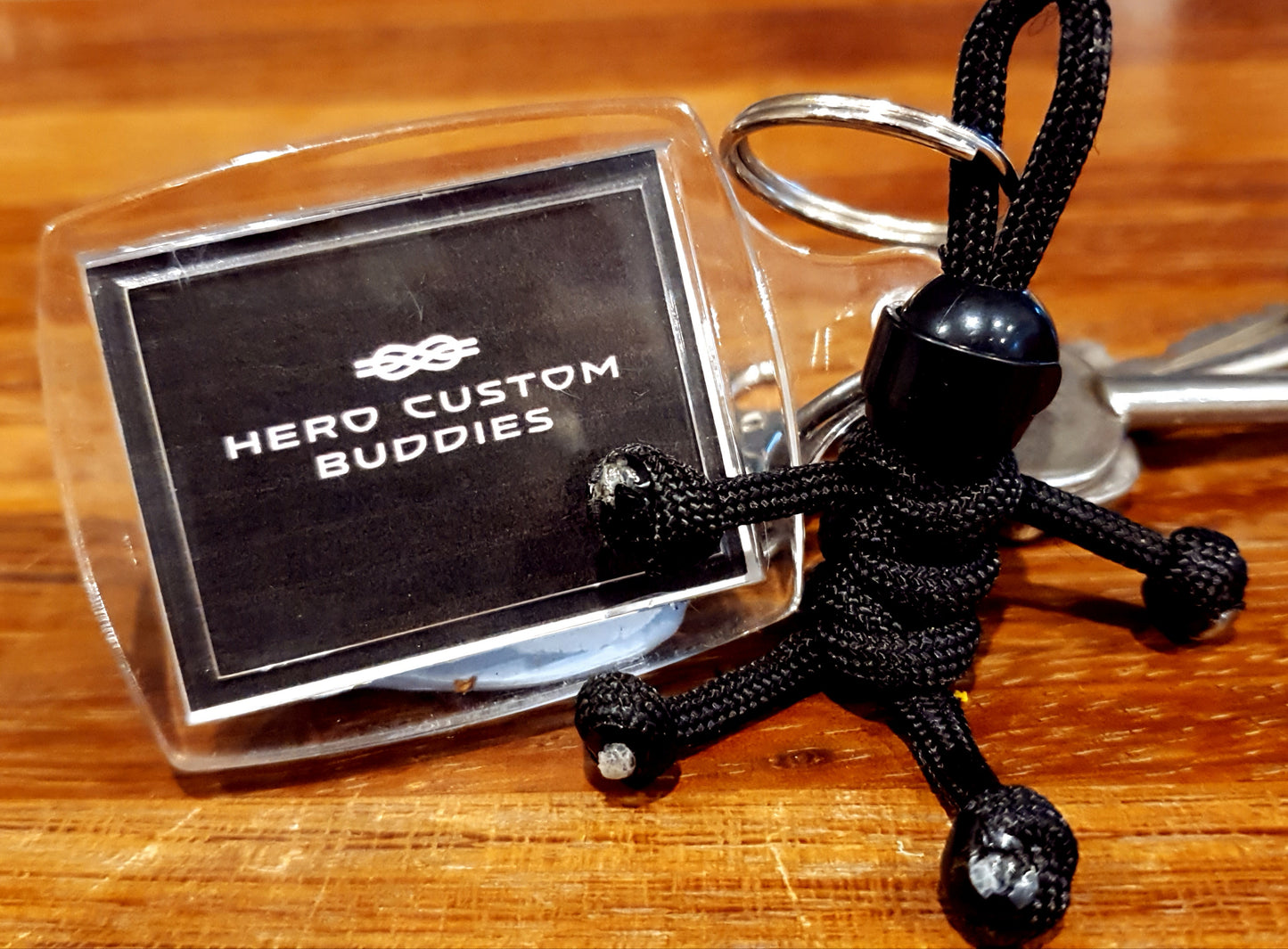 Black Biker Buddy Paracord Keychain