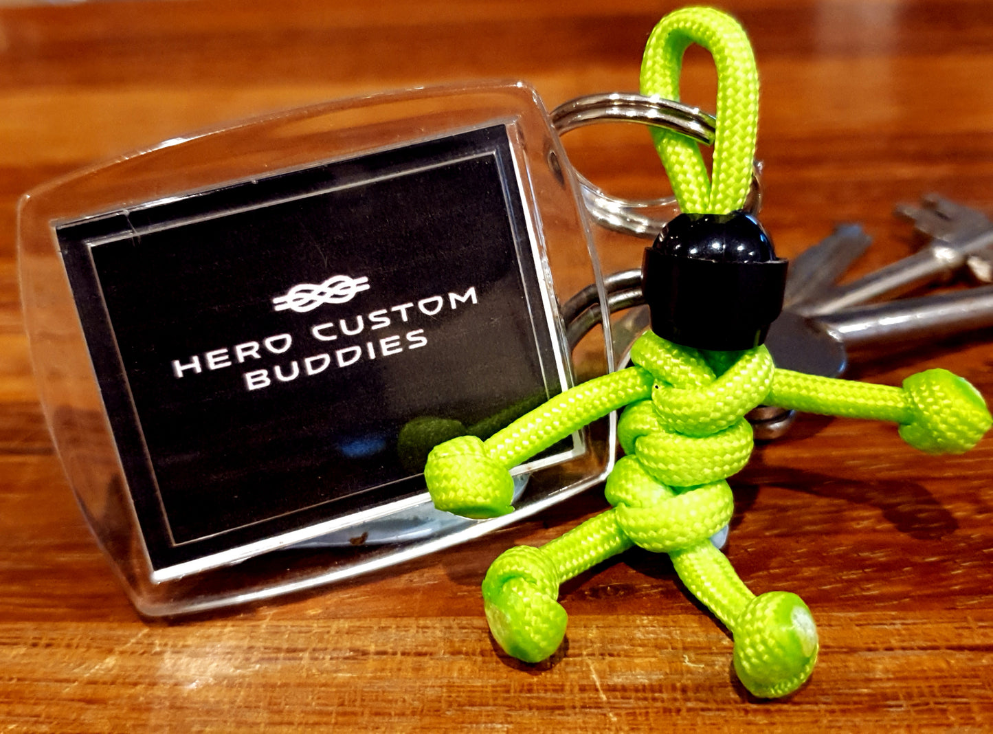 Biker Buddy Fluorescent Green Paracord Keychain
