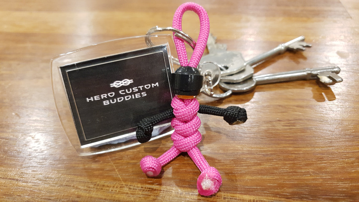 Biker Buddy Hot Pink Paracord Keychain