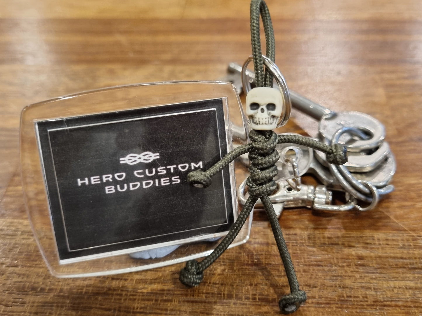 Olive Green Micro Skull Paracord Buddy