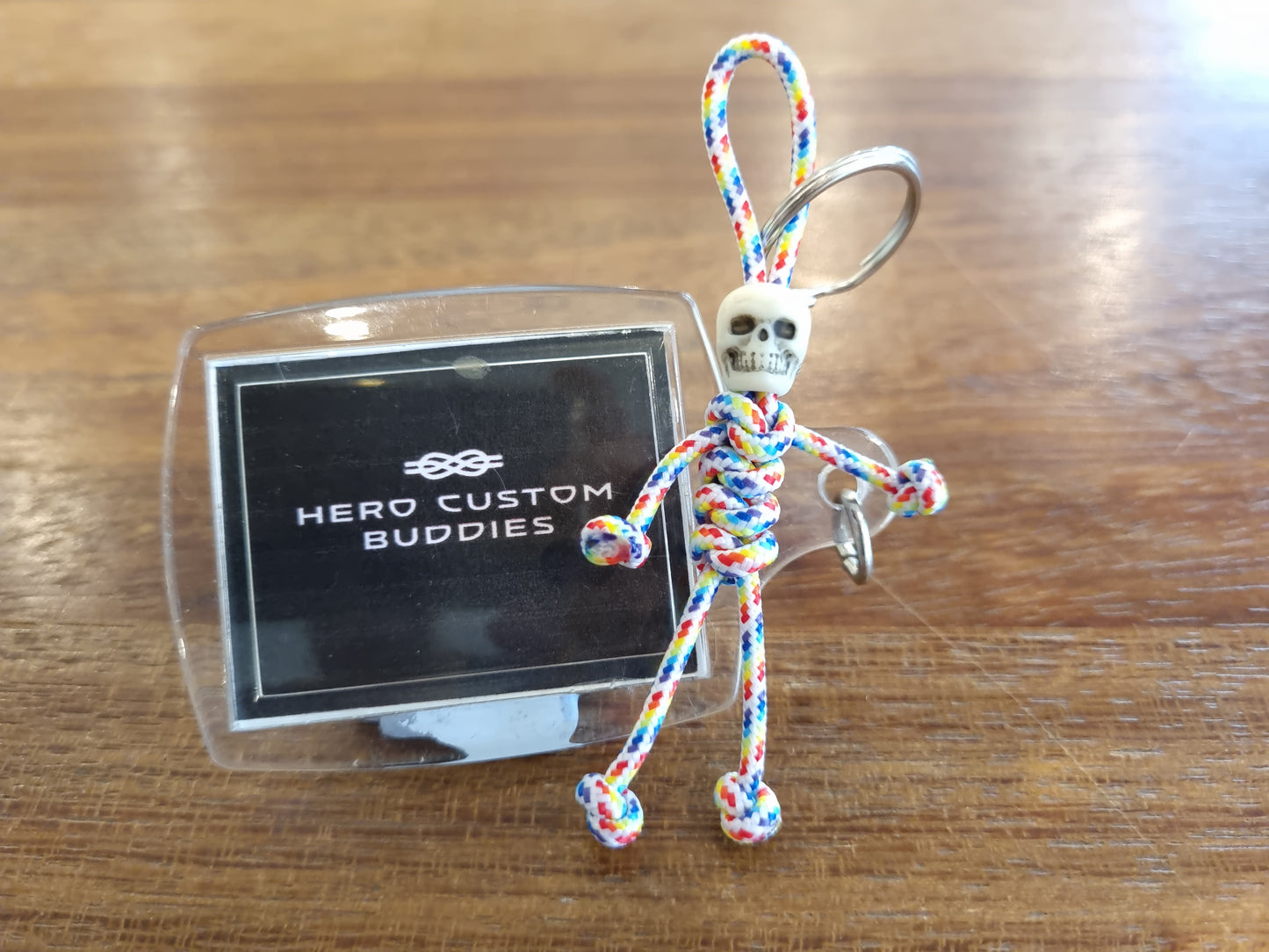 Rainbow / Pride Skull Micro Paracord Buddy
