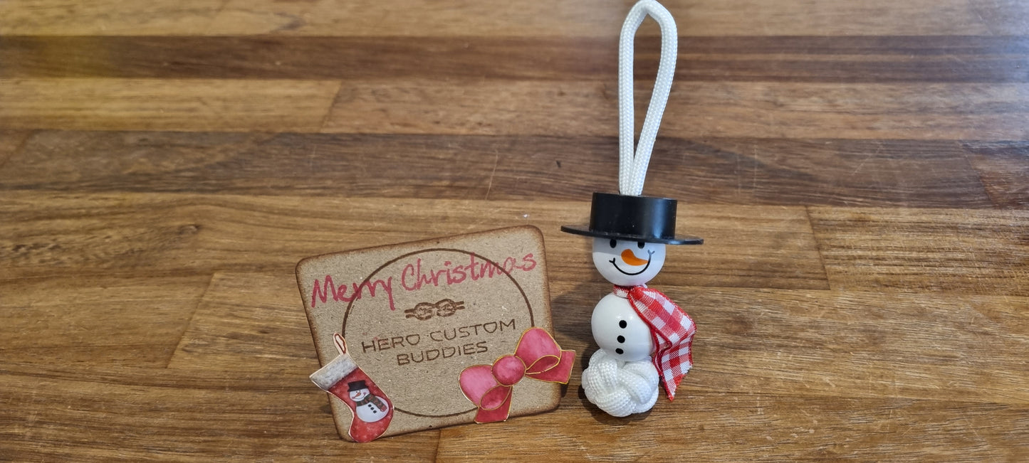 Wooden Snowman Paracord Christmas Tree Decoration