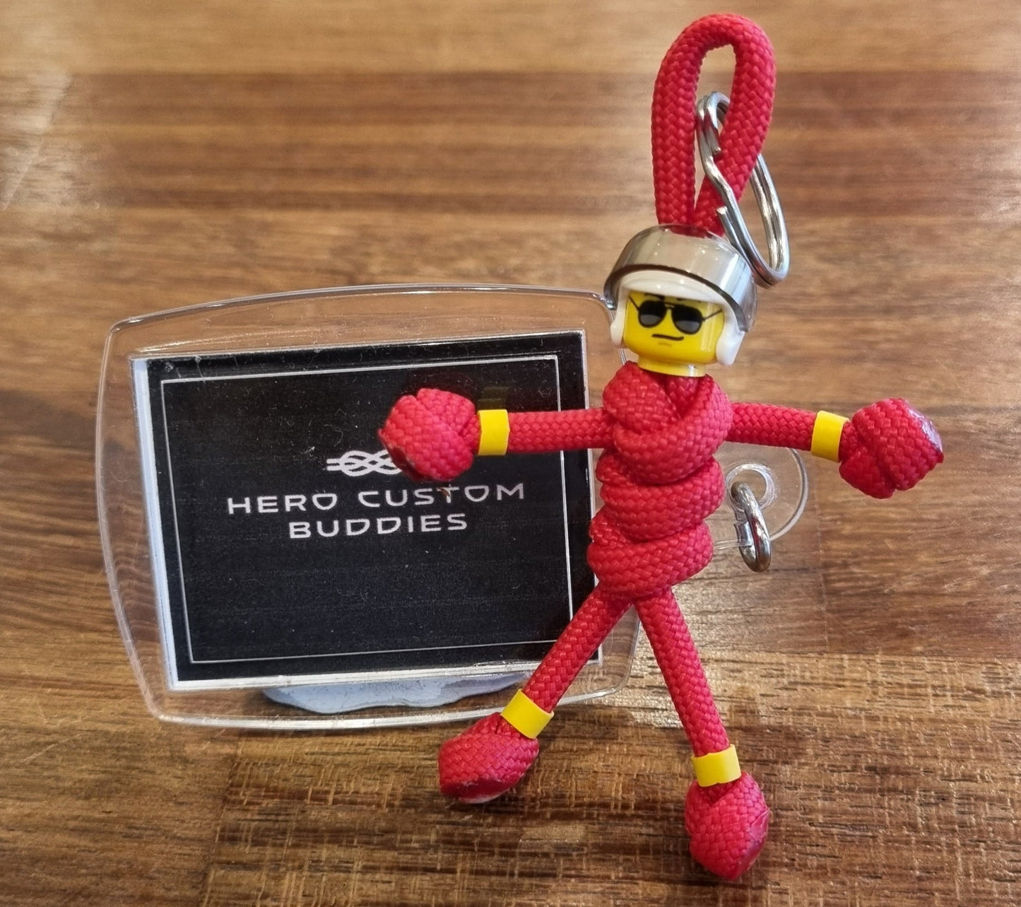 Red Helicopter Paramedic Paracord Buddy Keychain