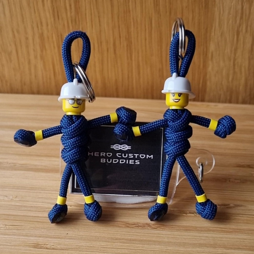 Firefighter Navy Blue Paracord Buddy Keychain