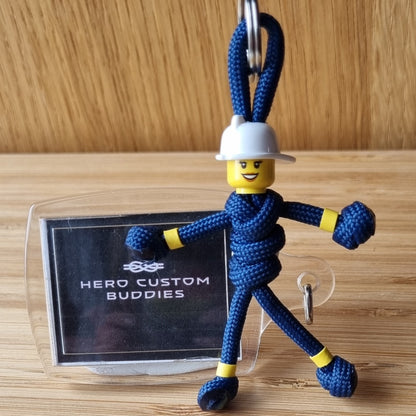 Firefighter Navy Blue Paracord Buddy Keychain