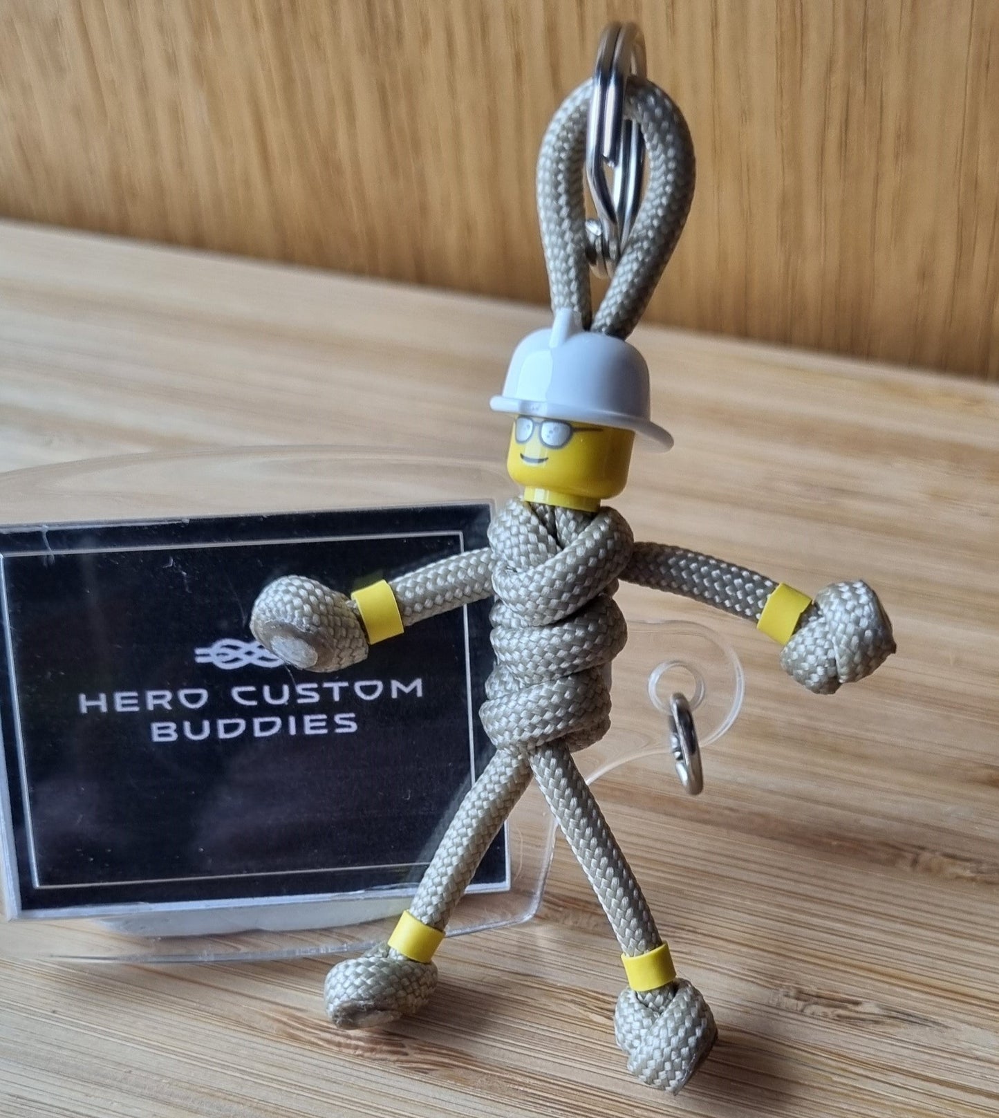 Firefighter Beige Paracord Buddy Keychain