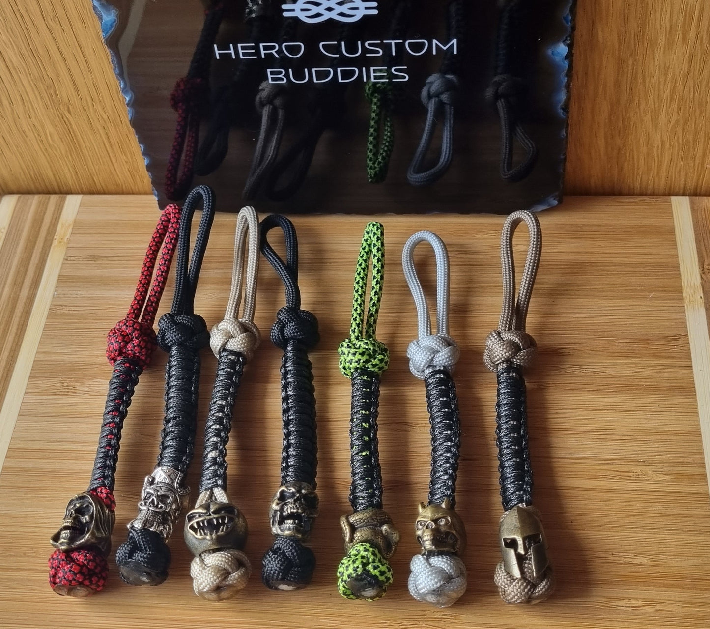 Metal Bead Devil Skull Pirate Spartan Warrior Grim Reaper Paracord 550 EDC Knife Lanyard