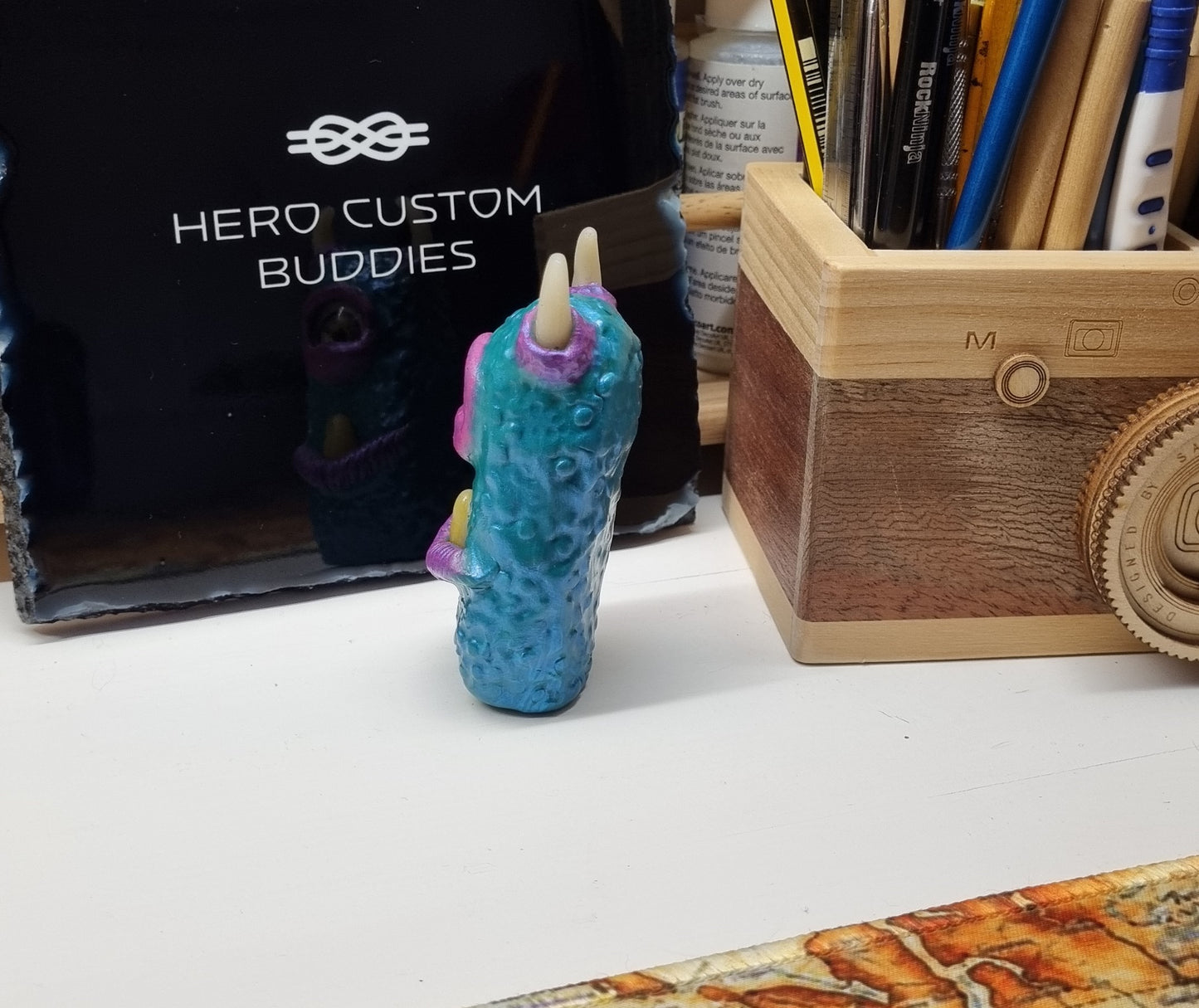 Teal Monster Desk Buddie