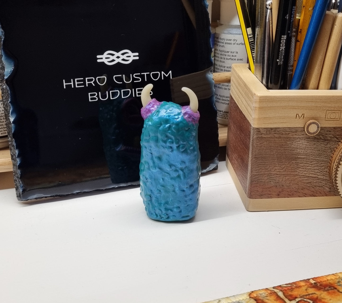 Teal Monster Desk Buddie