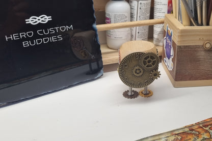 Wooden Steampunk Robot Desk Buddy