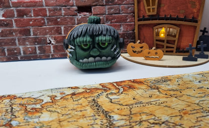 Franken Pumpkin Halloween Decoration