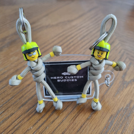 Feuerwehrmann Beige Paracord Buddy Schlüsselanhänger