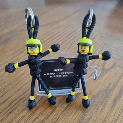 Firefighter Black uniform Paracord Buddy Keychain