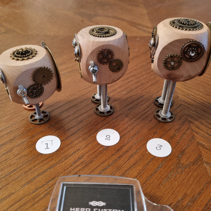 Wooden Steampunk Robot Desk Buddy Ornament