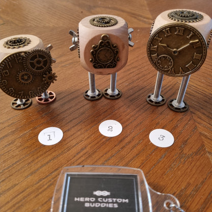 Wooden Steampunk Robot Desk Buddy Ornament