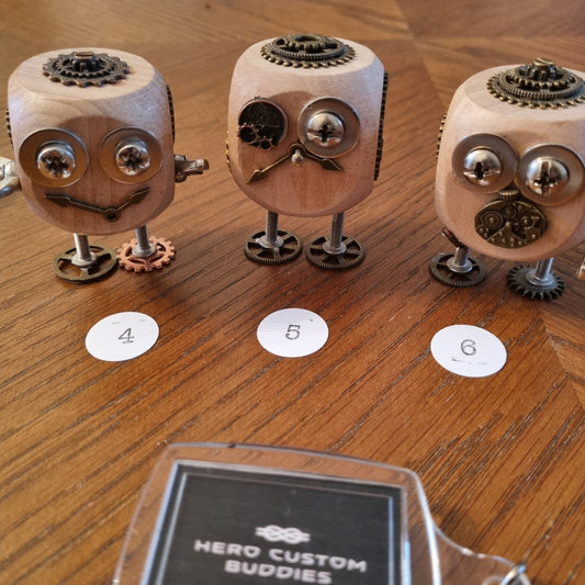 Wooden Steampunk Robot Desk Buddy Ornament