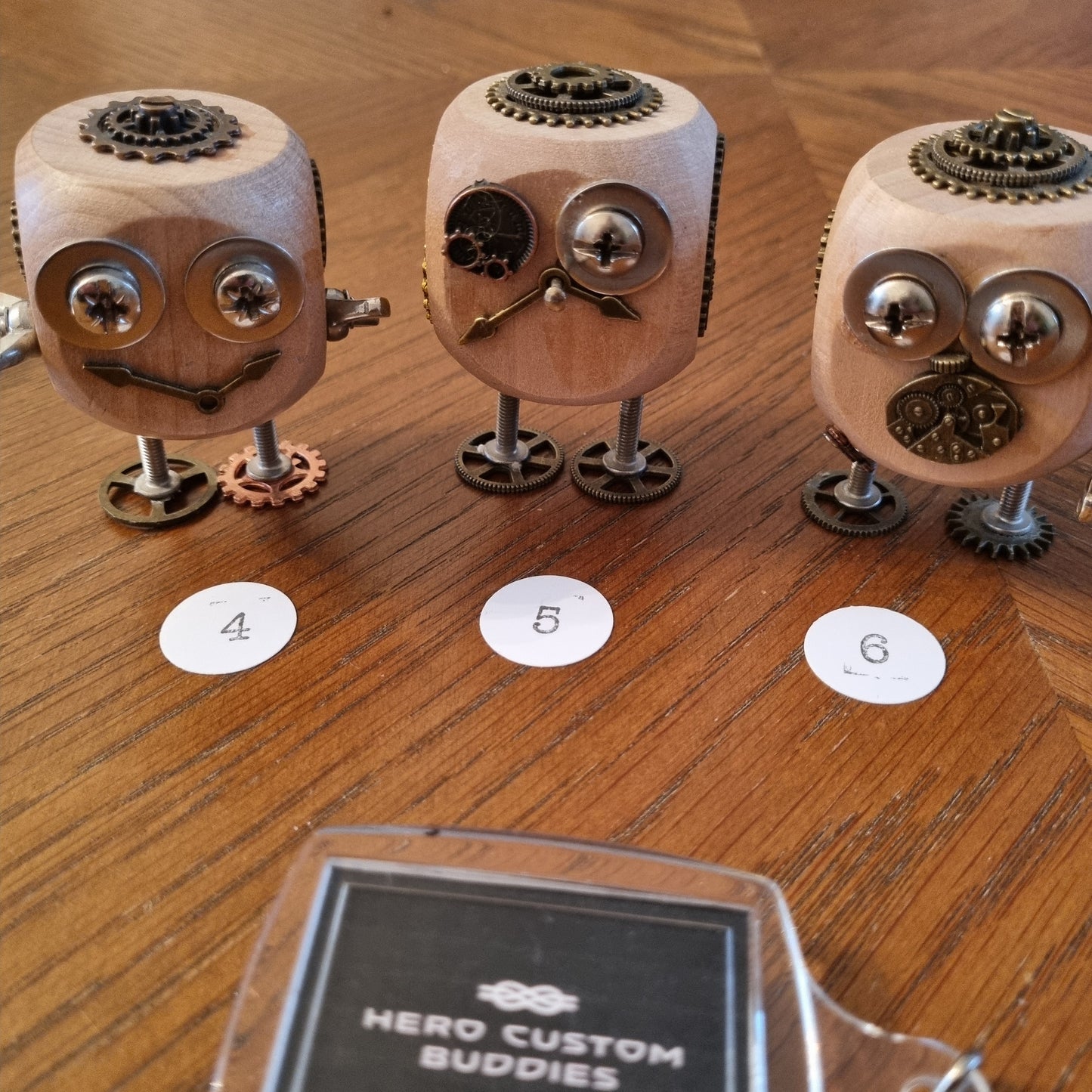 Wooden Steampunk Robot Desk Buddy Ornament
