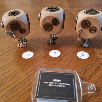 Wooden Steampunk Robot Desk Buddy Ornament
