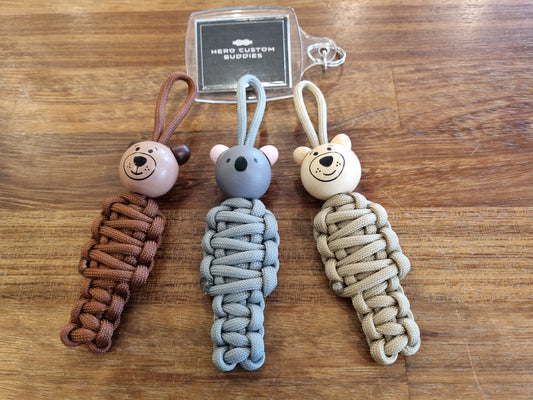 Bear Koala Paracord Lanyard Zipper Pull Keychain