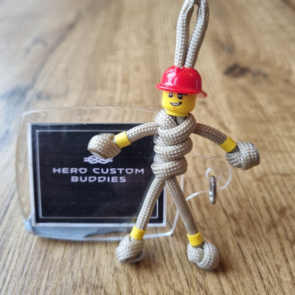 Firefighter Paracord Buddy Keychain - Beige/Gold Uniform