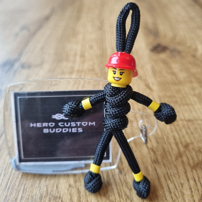 Firefighter Black uniform Paracord Buddy Keychain