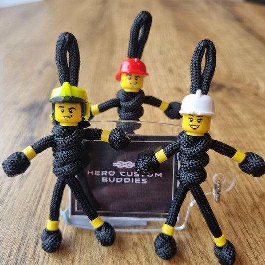 Firefighter Black uniform Paracord Buddy Keychain
