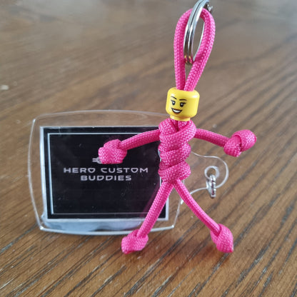 Bright Pink Uniform Healthcare Paracord Buddy Keychain