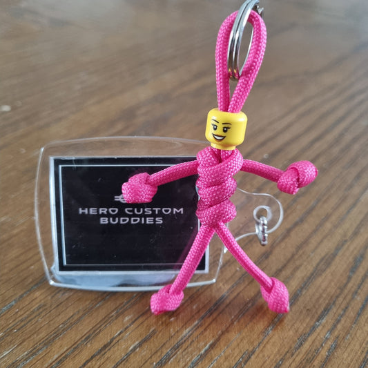Bright Pink Uniform Healthcare Paracord Buddy Keychain