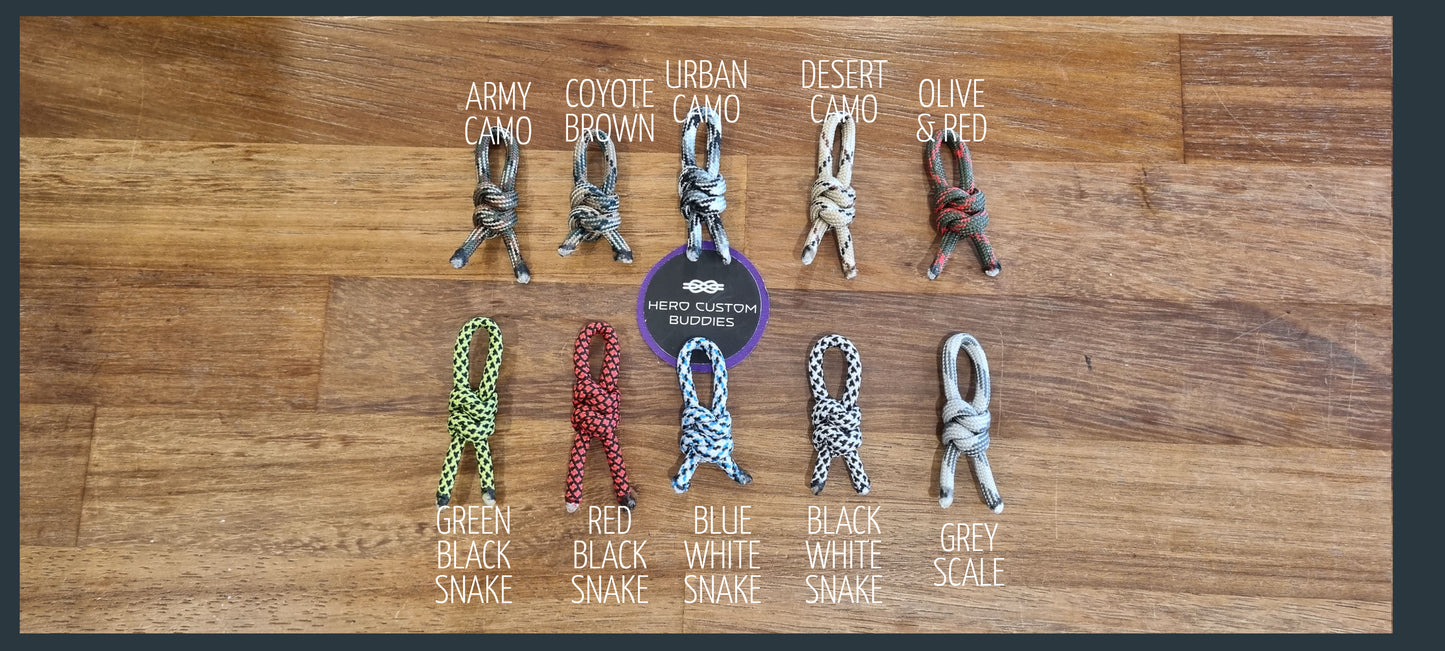 Pair of Duo Coloured Snake Knot Paracord Lanyard Keychain